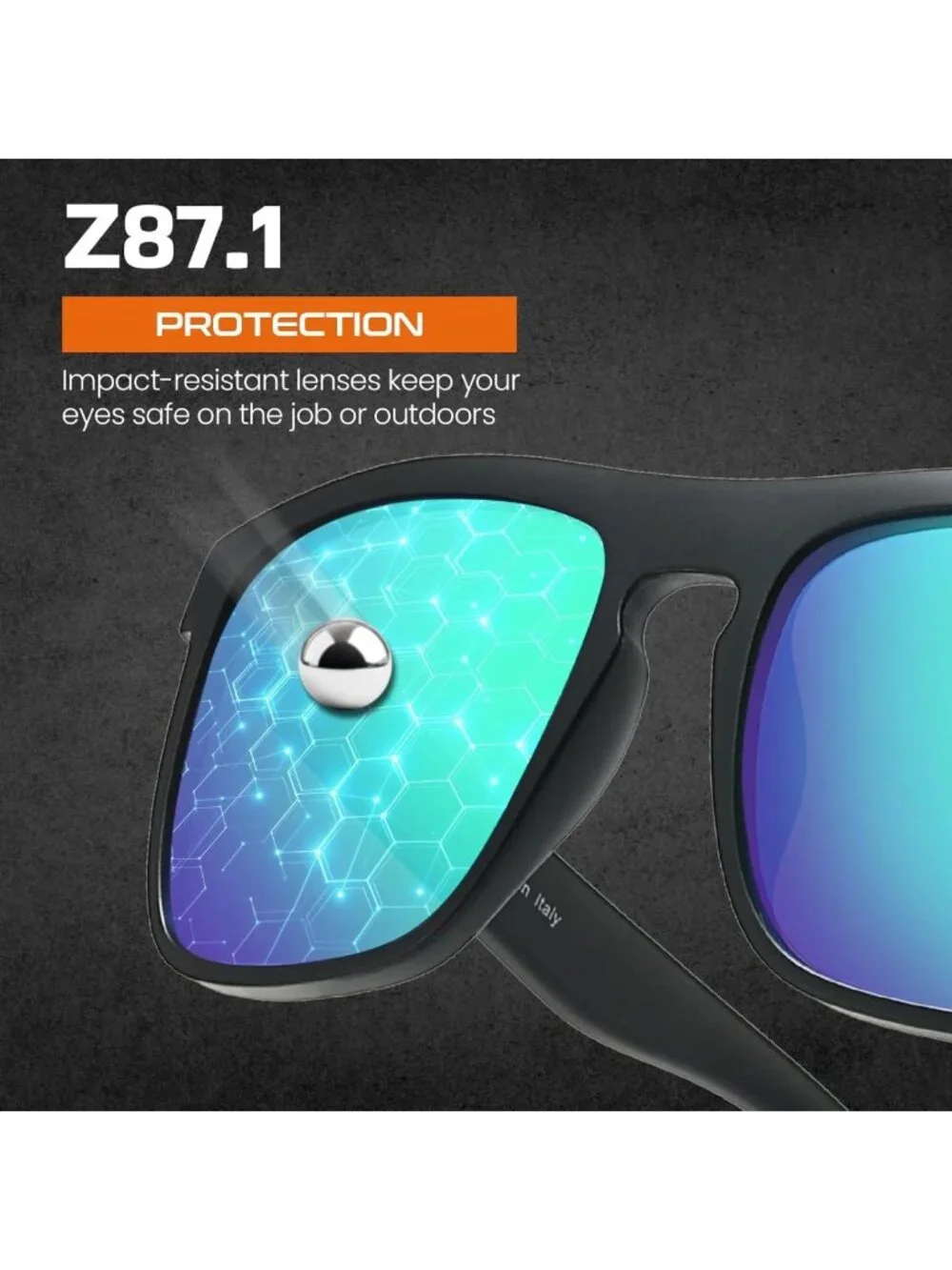 Polarized UV400 Safety Sunglasses for Men | ANSI Z87.1 Construction & Outdoor